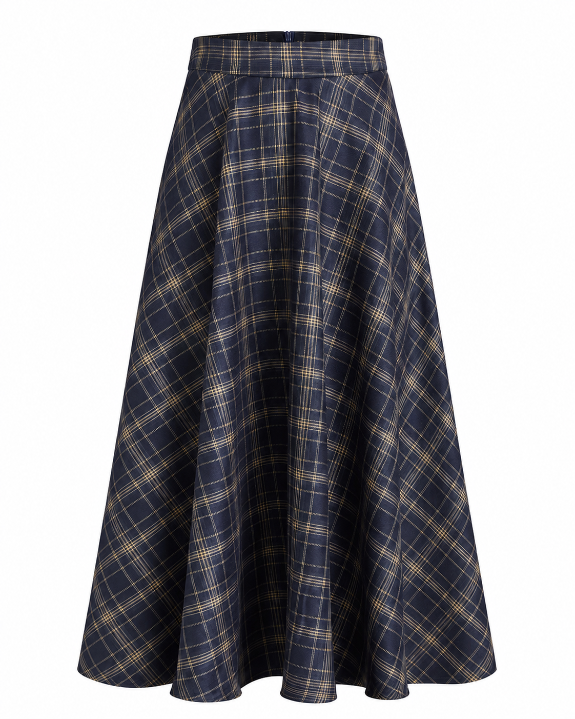 Women's Black Midi Skirt – Regular Fit Woven Fabric