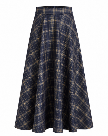 Women's Black Midi Skirt – Regular Fit Woven Fabric