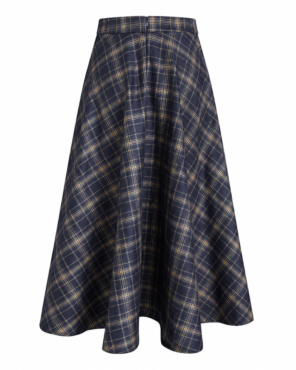 Women's Black Midi Skirt – Regular Fit Woven Fabric