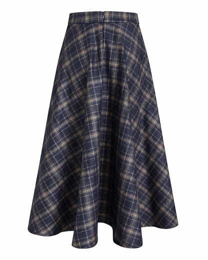 Women's Black Midi Skirt – Regular Fit Woven Fabric