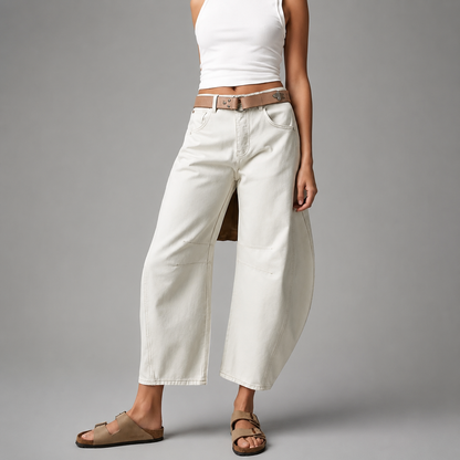 Women's Low Waist Wide Leg Jeans – Casual Loose Fit with Pockets