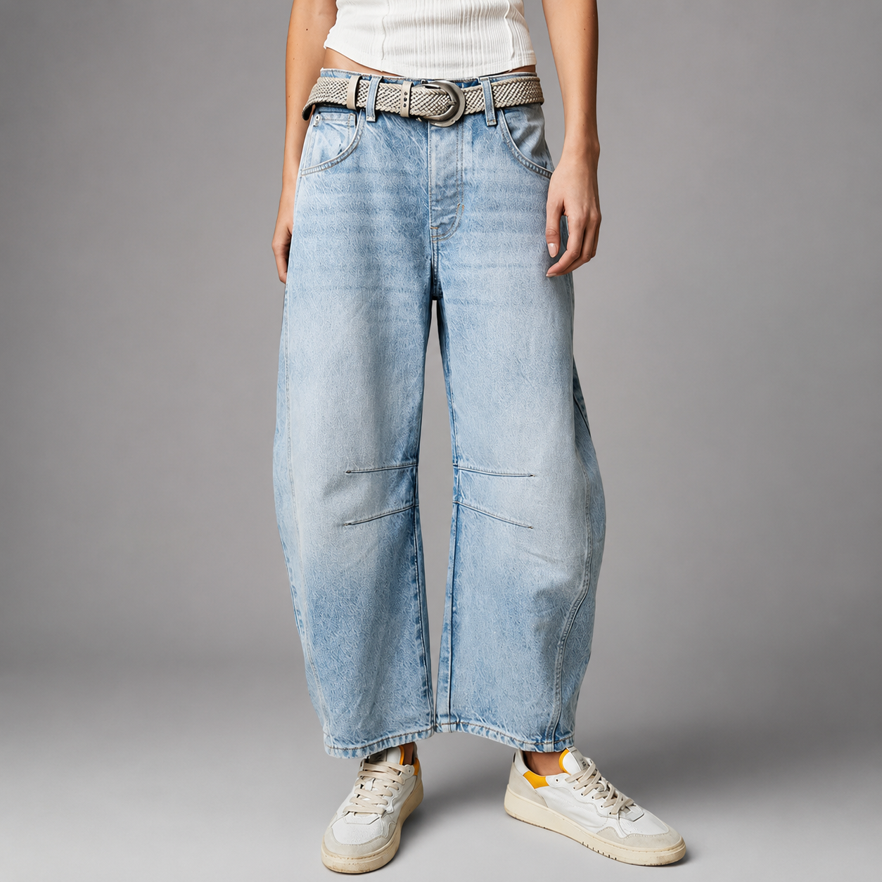 Women's Low Waist Wide Leg Jeans – Casual Loose Fit with Pockets