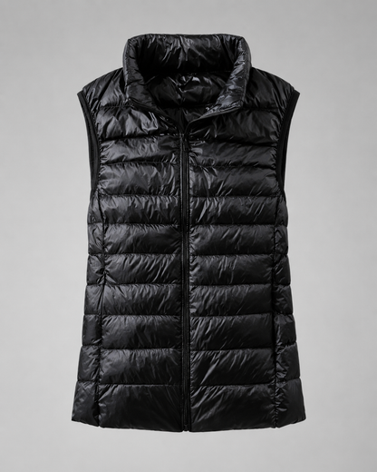 Women's Ultra Light Down Vest – Slim Fit, Zip Front, Windproof, Lightweight