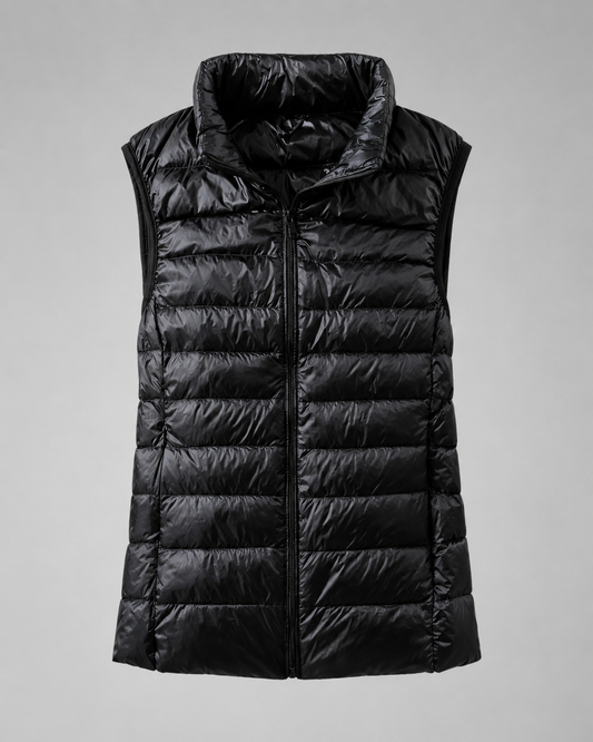 Women's Ultra Light Down Vest – Slim Fit, Zip Front, Windproof, Lightweight