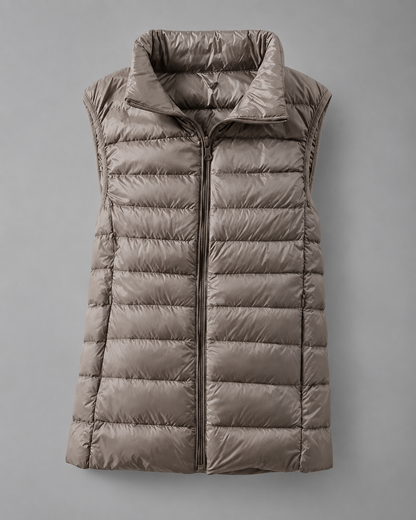 Women's Ultra Light Down Vest – Slim Fit, Zip Front, Windproof, Lightweight