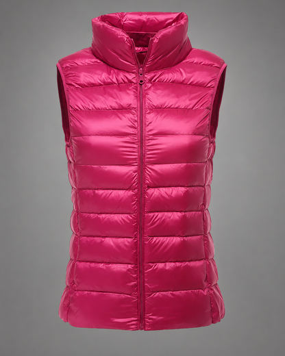 Women's Ultra Light Down Vest – Slim Fit, Zip Front, Windproof, Lightweight