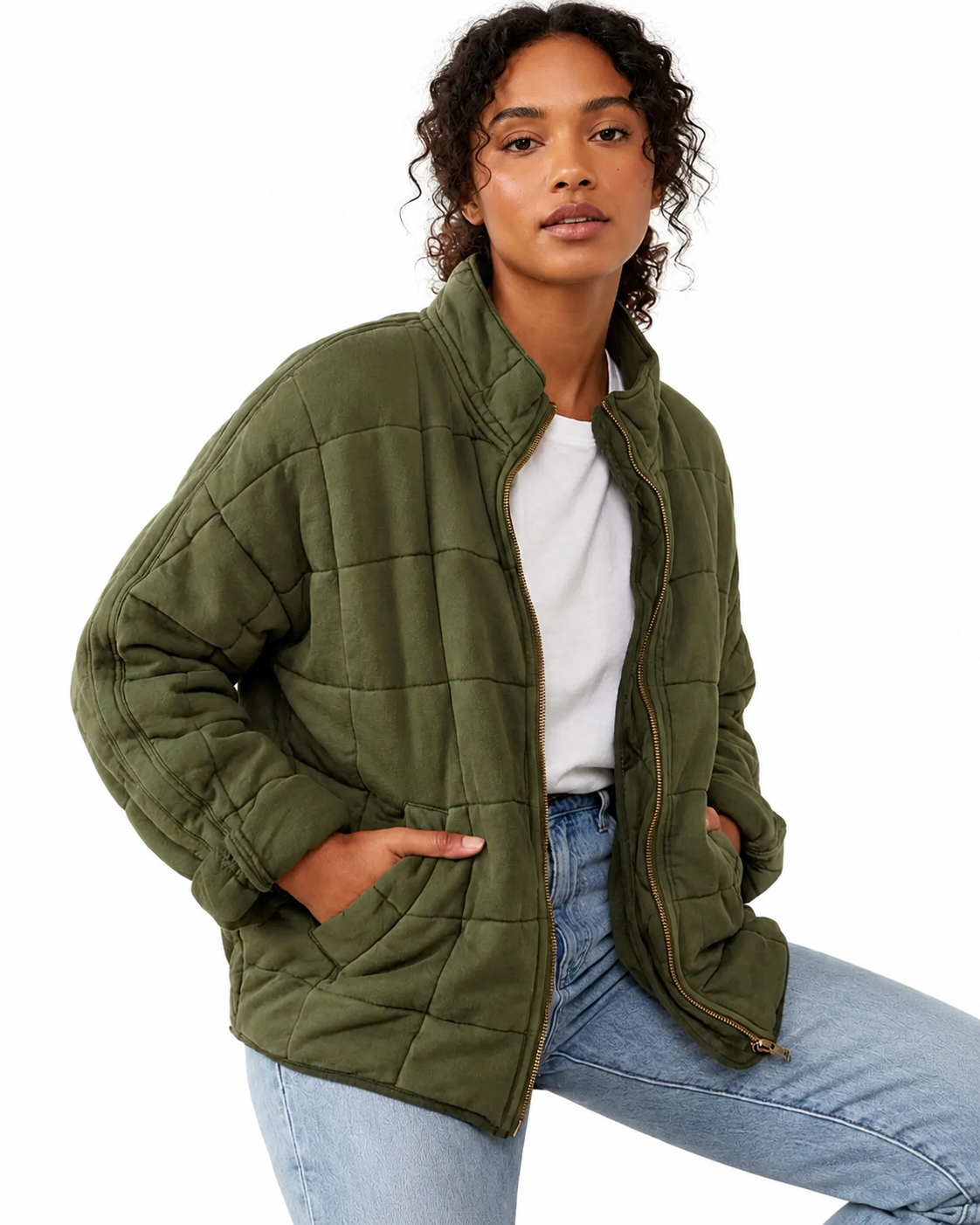 Women's Lightweight Quilted Jacket – Relaxed Fit for Winter
