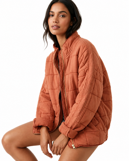 Women's Lightweight Quilted Jacket – Relaxed Fit for Winter
