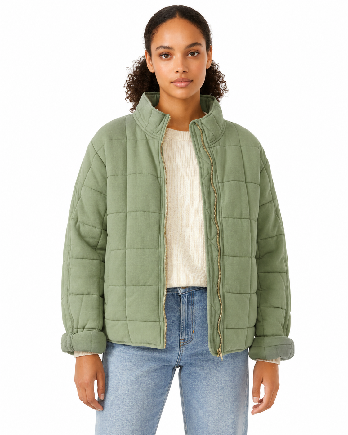 Women's Lightweight Quilted Jacket – Relaxed Fit for Winter