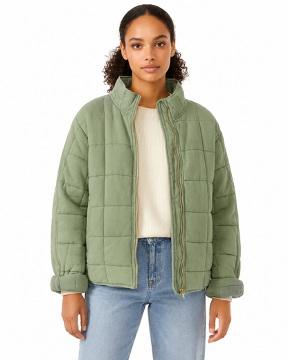Women's Lightweight Quilted Jacket – Relaxed Fit for Winter