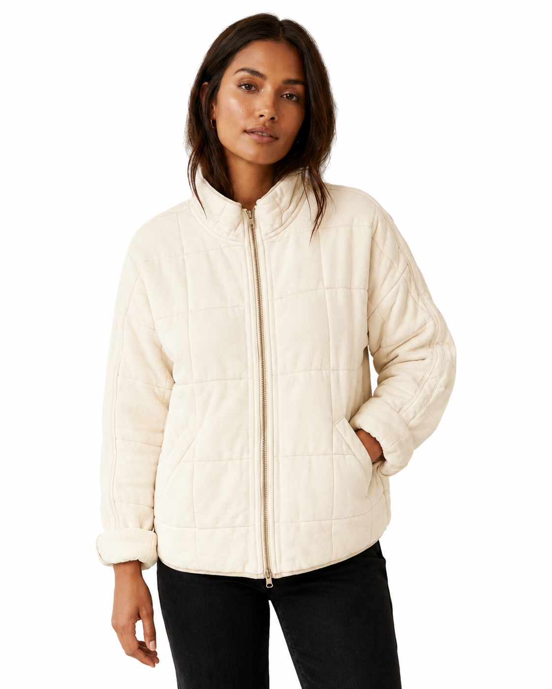 Women's Lightweight Quilted Jacket – Relaxed Fit for Winter