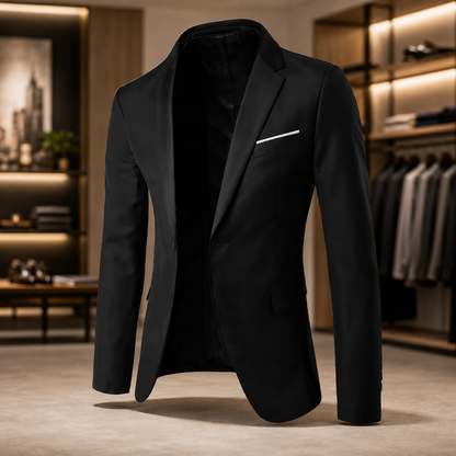 Men's Slim Fit Blazer – One Button Closure – Casual Spring Style