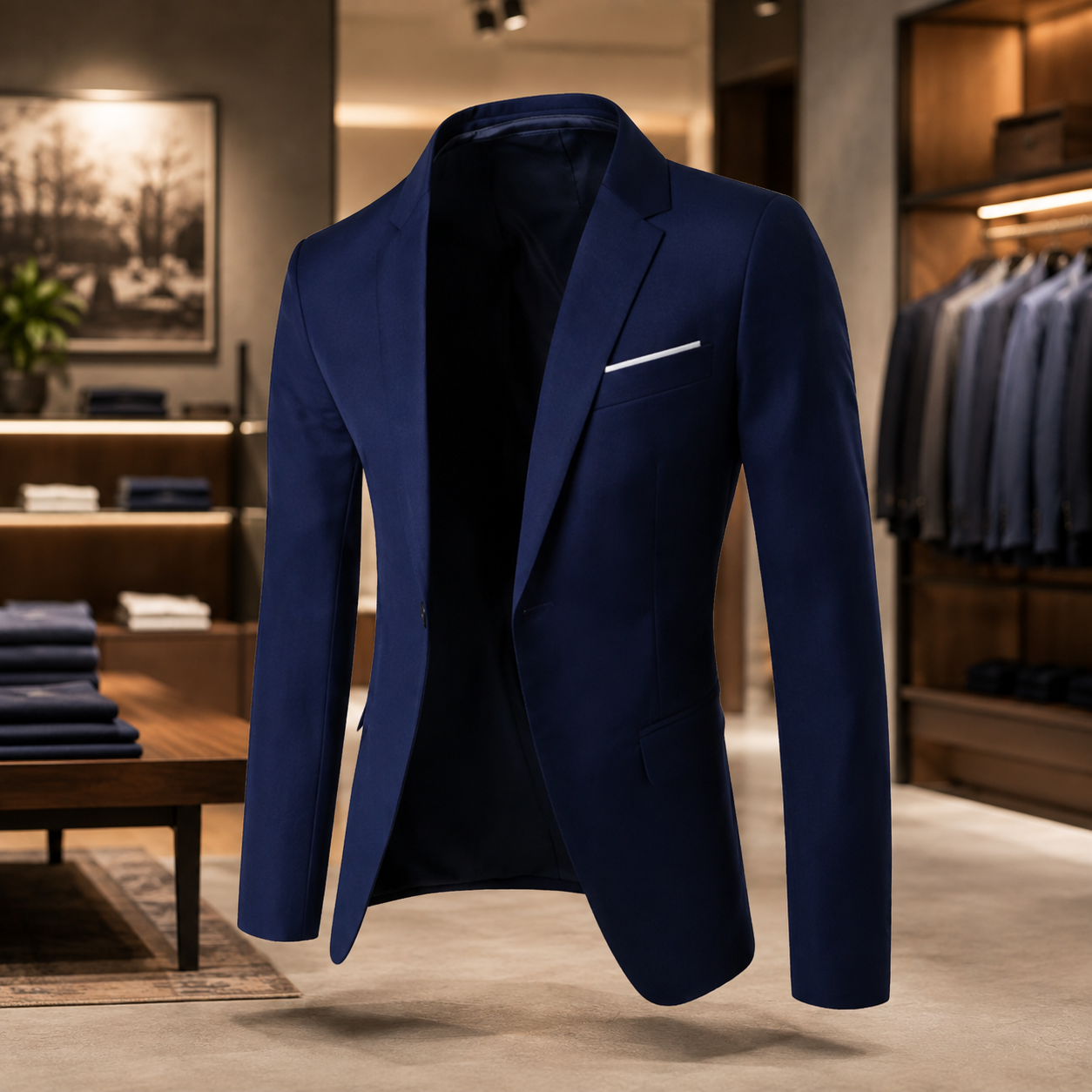 Men's Slim Fit Blazer – One Button Closure – Casual Spring Style