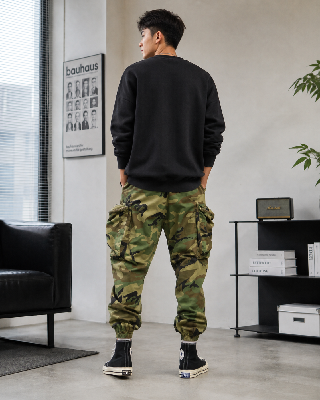 Men's Tactical Camouflage Harem Pants – Loose Fit with Large Multifunctional Pocket