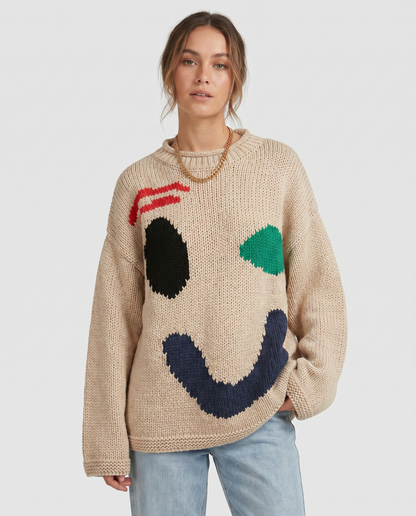 Cozy Collection | Oversized Cardigan with Smiley Face Design | Soft Comfort for Stylish Layering 3