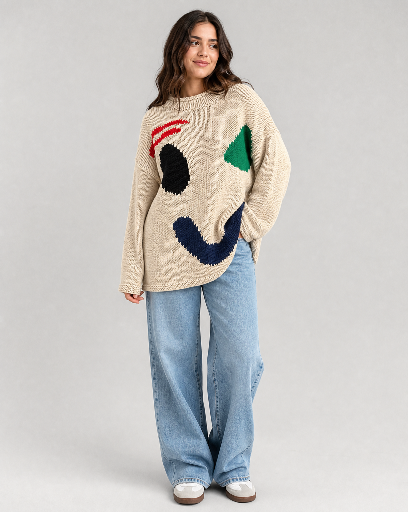 Cozy Collection | Oversized Cardigan with Smiley Face Design | Soft Comfort for Stylish Layering 5