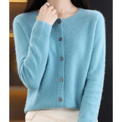 Elegant Cashmere Knit Cardigan with Open Front Design | Versatile Layering Piece for Any Occasion 11