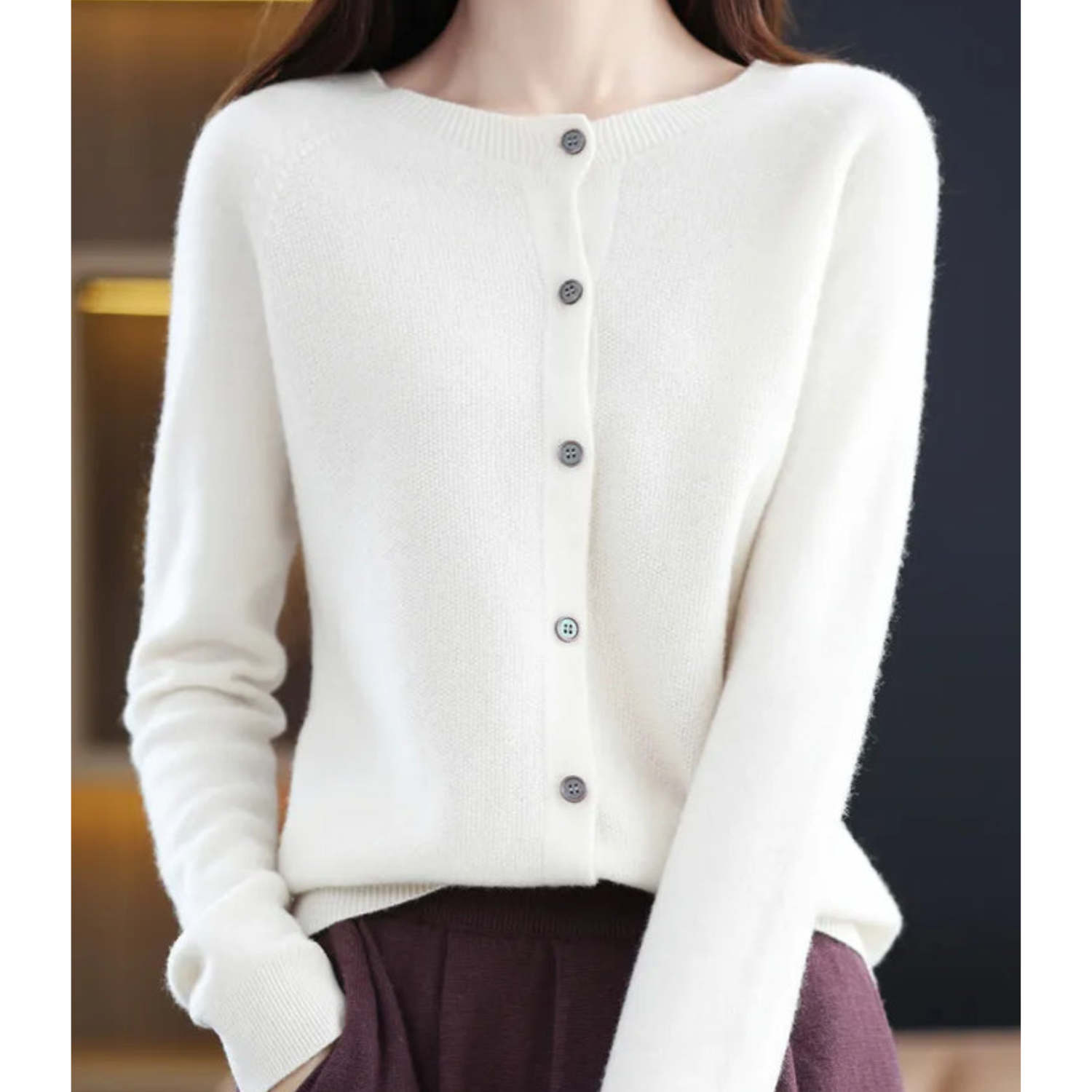 Elegant Cashmere Knit Cardigan with Open Front Design | Versatile Layering Piece for Any Occasion 14