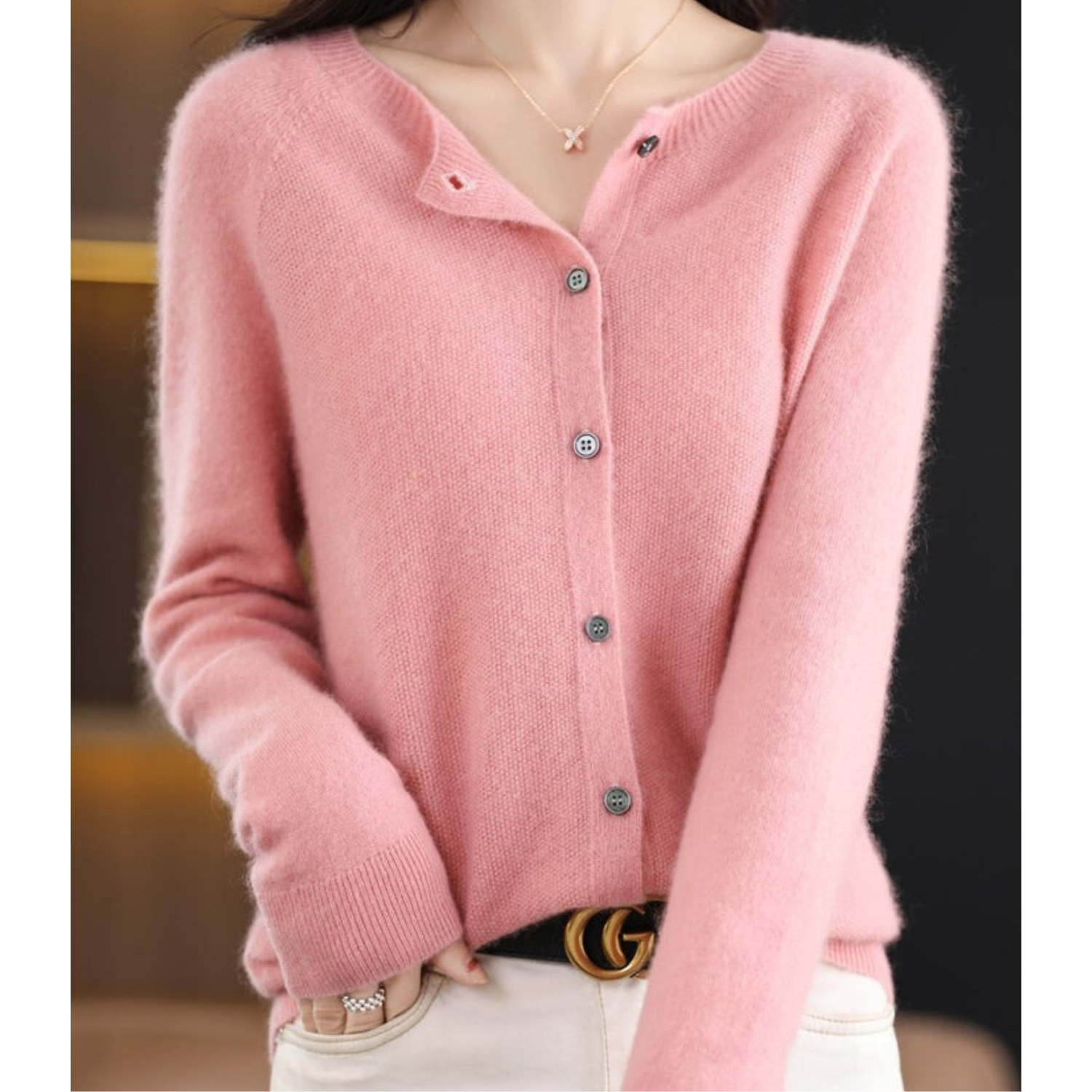 Elegant Cashmere Knit Cardigan with Open Front Design | Versatile Layering Piece for Any Occasion 8