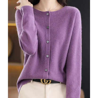 Elegant Cashmere Knit Cardigan with Open Front Design | Versatile Layering Piece for Any Occasion 9