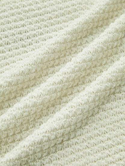 Elegant Women's Long Sleeve Top with Waffle Knit Texture | Versatile Layering Piece for Day-to-Night Style 5