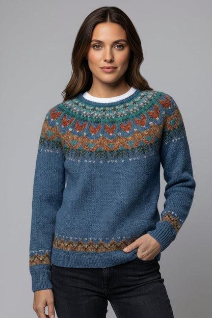 Icelandic Knit Sweater | Vintage Relaxed Fit with Classic Design | Cozy Layering for Autumn and Winter 0