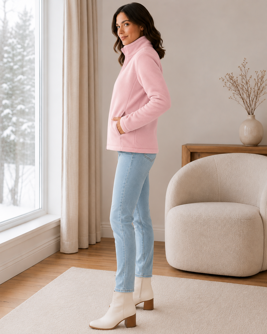 Women's Puffer Jacket with Plush Lining