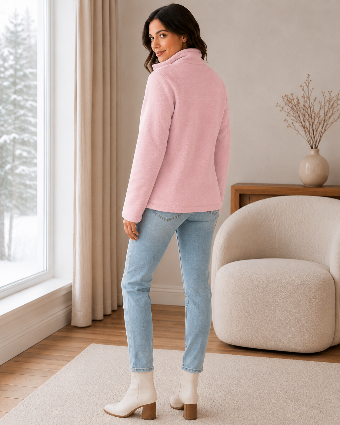 Women's Puffer Jacket with Plush Lining