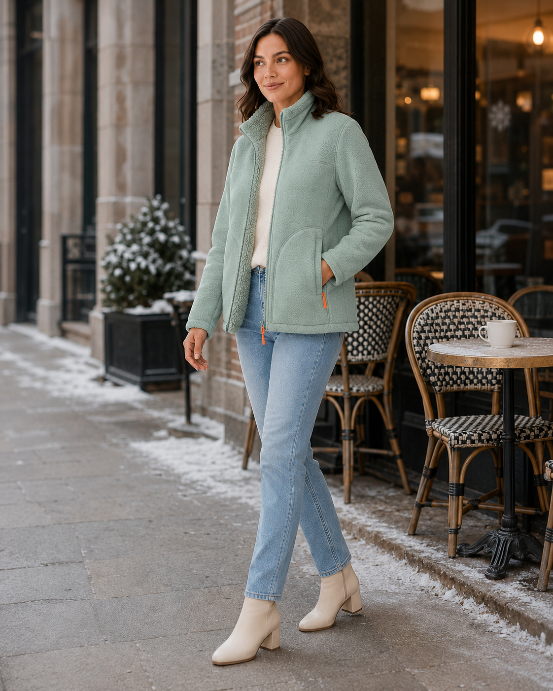 Women's Puffer Jacket with Plush Lining