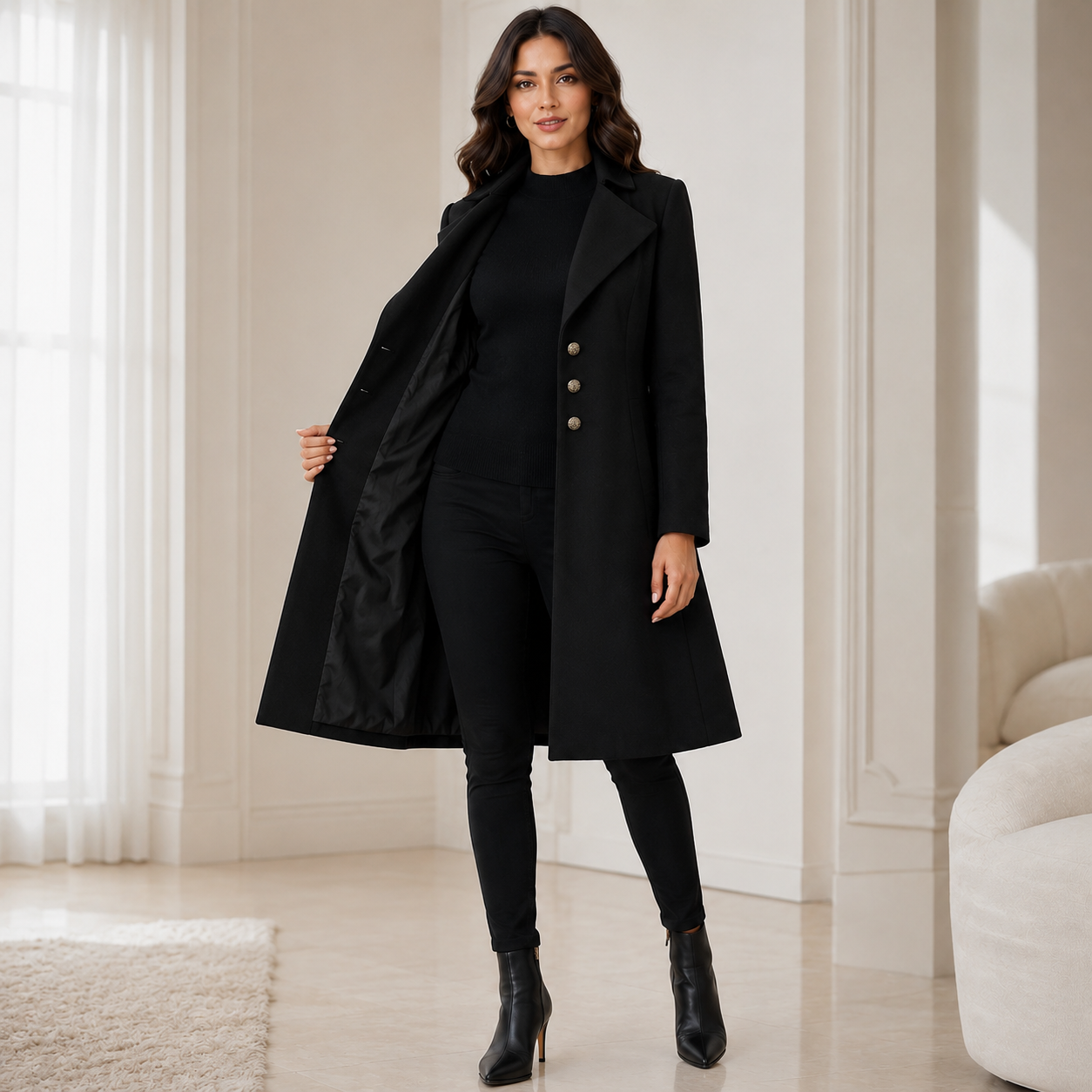 Wool Overcoat with Tailored Fit
