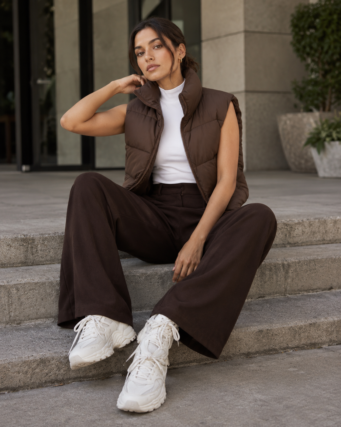 Women's Cropped Puffer Vest – Lightweight Padded Design With High Stand Collar