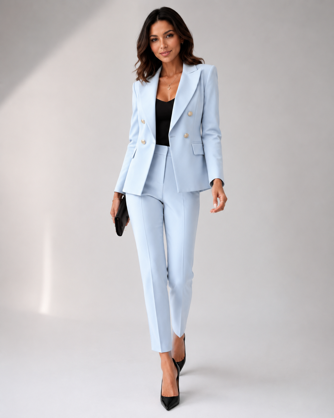 Elegant Women Suit Set | Tailored Blazer & High-Waisted Trousers | Perfect for Office & Formal Events 9
