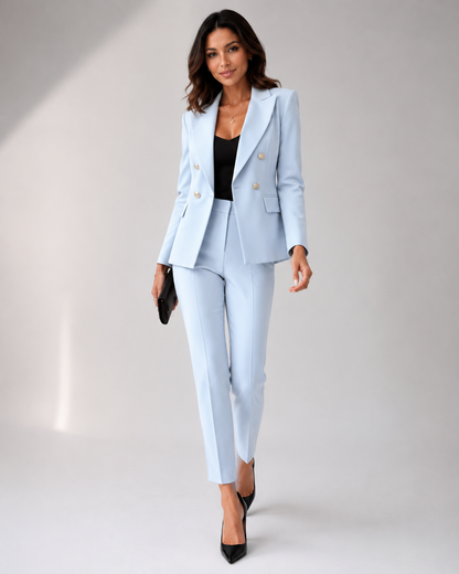 Elegant Women Suit Set | Tailored Blazer & High-Waisted Trousers | Perfect for Office & Formal Events 9