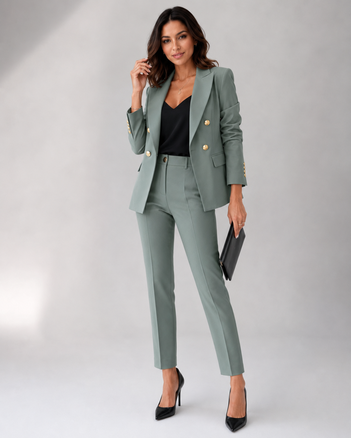 Elegant Women Suit Set | Tailored Blazer & High-Waisted Trousers | Perfect for Office & Formal Events 2