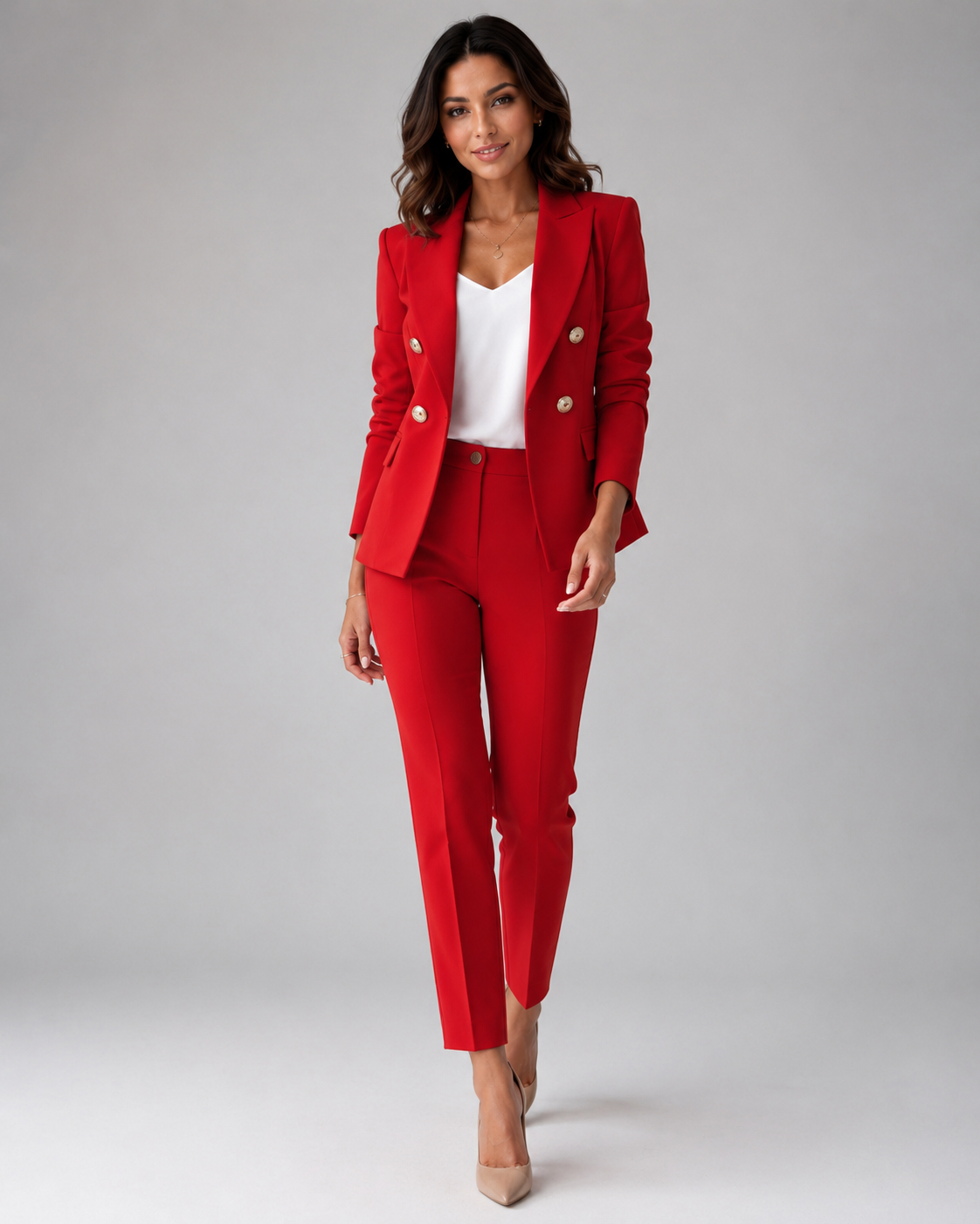 Elegant Women Suit Set | Tailored Blazer & High-Waisted Trousers | Perfect for Office & Formal Events 3