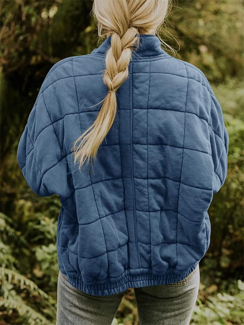 Quilted Jacket | Zip Front Casual Layer with Stand Collar for Stylish Comfort 5
