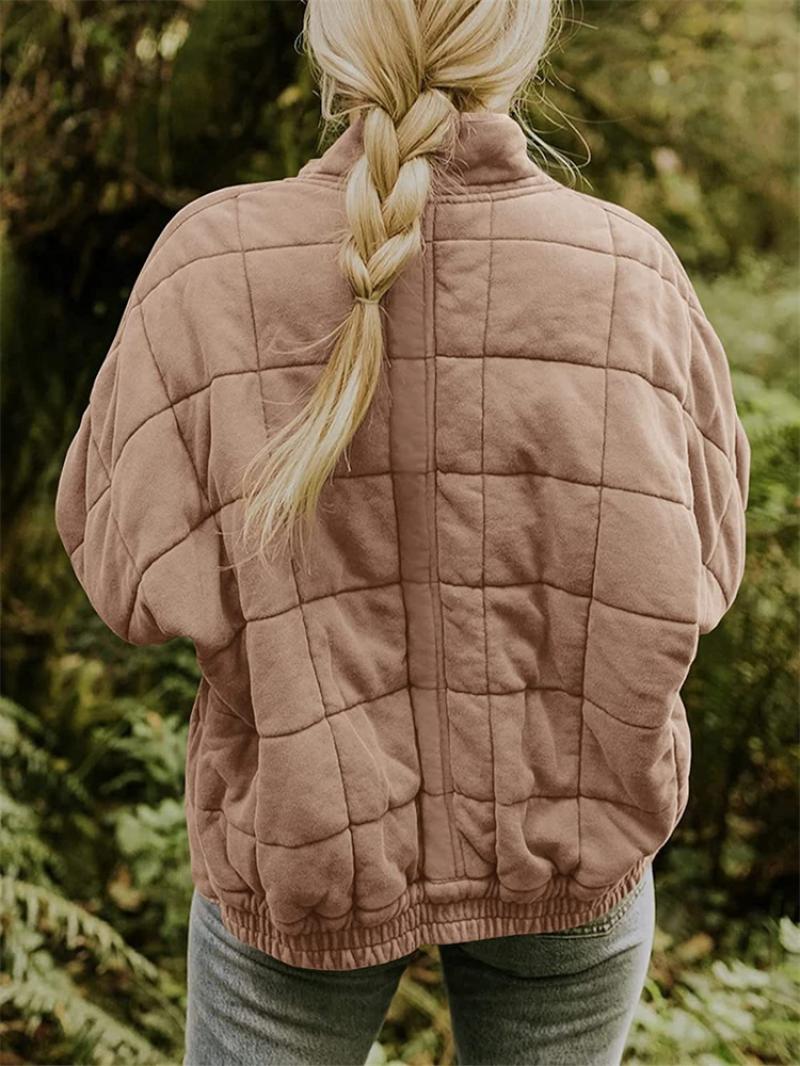 Quilted Jacket | Zip Front Casual Layer with Stand Collar for Stylish Comfort 8