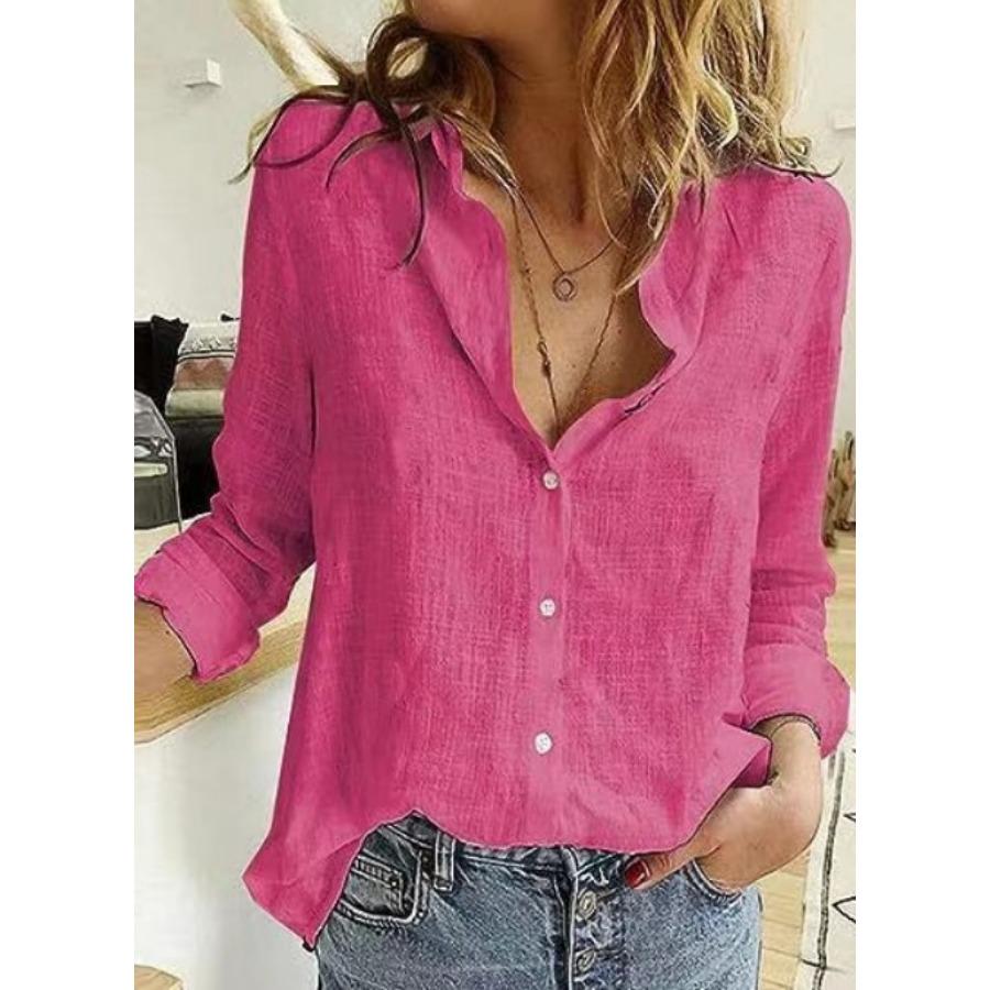 Women's Cotton Long Sleeve Shirt – Flattering Fit