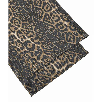 Women's Denim Baggy Jeans | High-Waist Retro Leopard Print Trousers 5