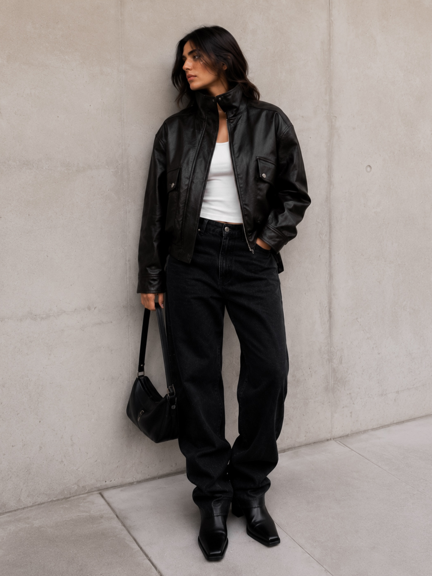 Women's Eco-Leather Quilted Jacket | Oversized Stylish Winter Coat 3