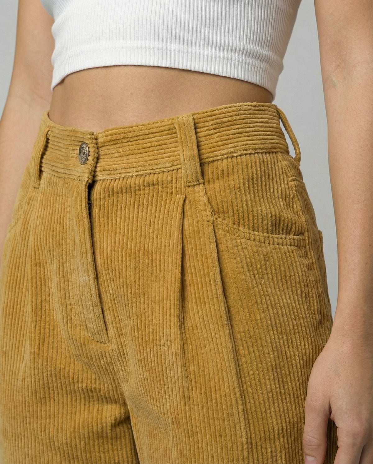 Women's Premium Corduroy Trousers – High Elastic Waistband