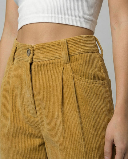 Women's Premium Corduroy Trousers – High Elastic Waistband