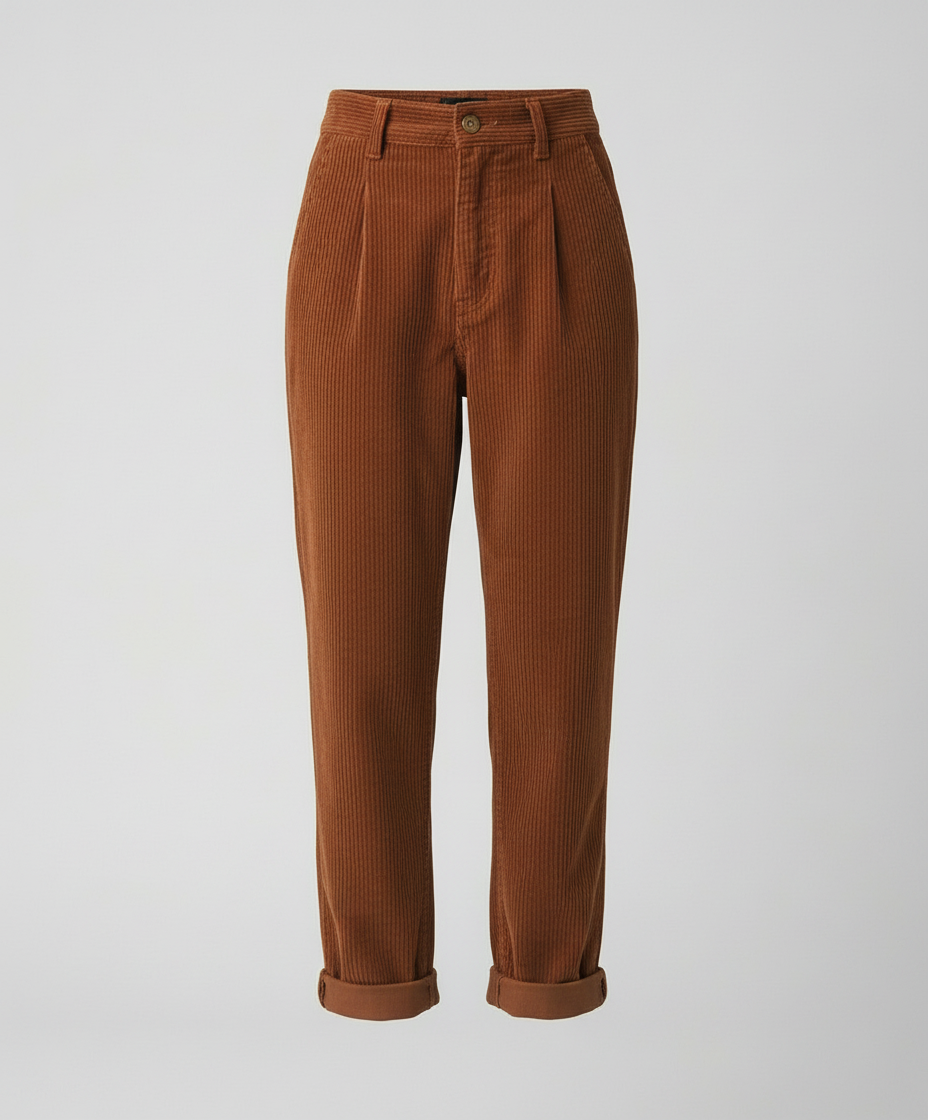 Women's Premium Corduroy Trousers – High Elastic Waistband