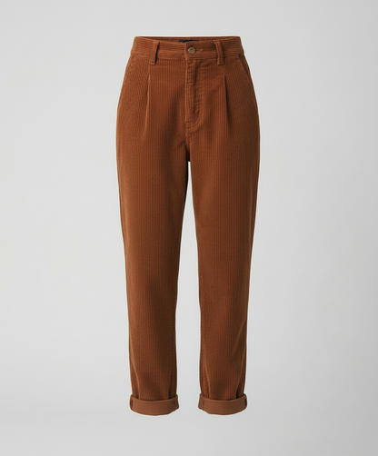 Women's Premium Corduroy Trousers – High Elastic Waistband