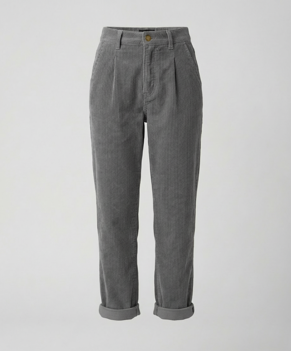 Women's Premium Corduroy Trousers – High Elastic Waistband
