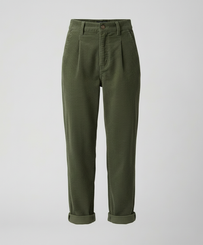Women's Premium Corduroy Trousers – High Elastic Waistband
