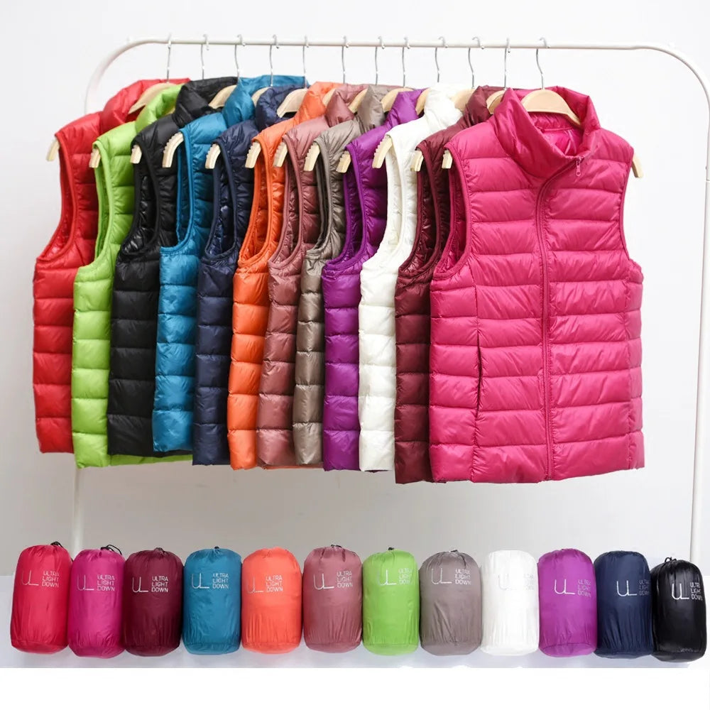 Women's Ultra Light Down Vest – Slim Fit, Zip Front, Windproof, Lightweight 0