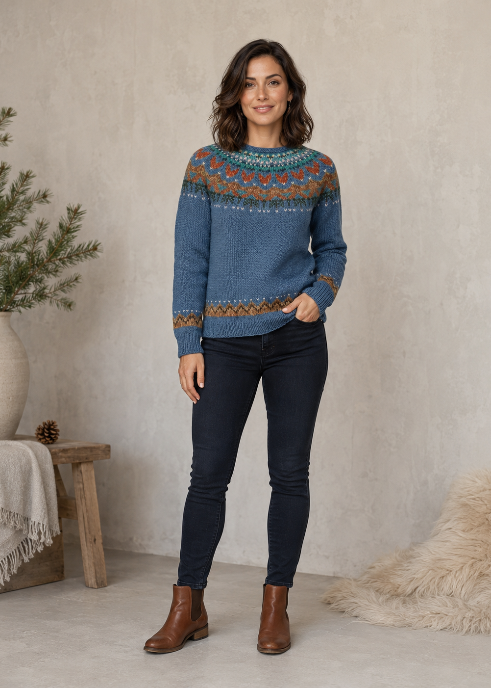 Icelandic Knit Sweater | Vintage Relaxed Fit with Classic Design | Cozy Layering for Autumn and Winter 5