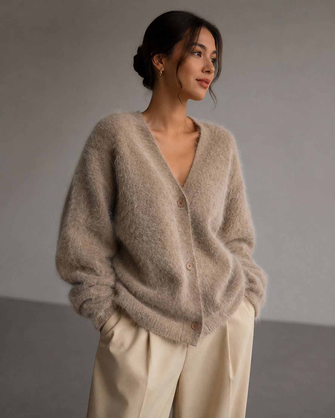 Chic Layer | Women's Oversized Button-Up Cardigan with Relaxed Fit | Versatile Layering for Everyday Comfort 0