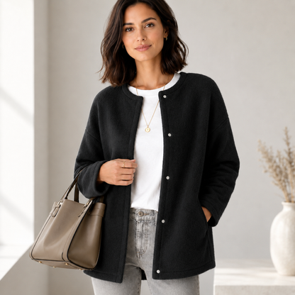 Women's Long Oversized Knit Button-Up Cardigan